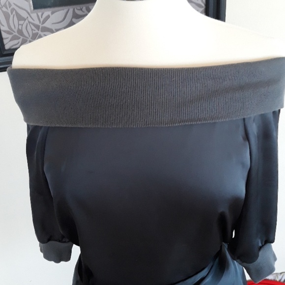 Charlotte Russe Tops - Charcoal gray off the shoulder blouse